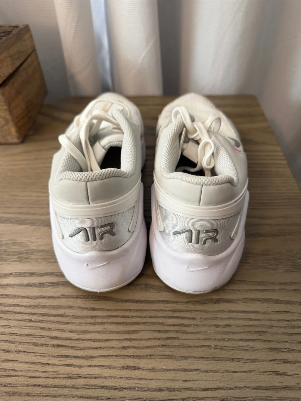 Nike air max- White and Light Gray Sneakers with Red Details